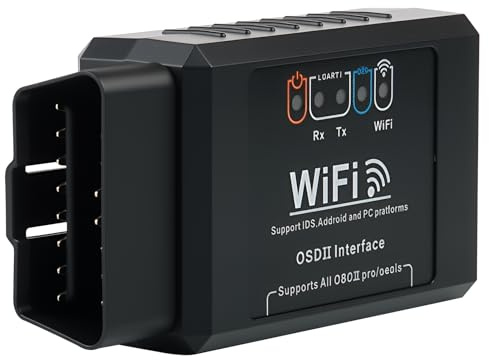 Solryn OBDII WiFi Diagnostic Scanner Détecteur, Défaut de Voiture OBDII WiFi, Lecteur de Codes Erreurs Moteur en 4 Min, pour Android, iOS, Windows, Compatible avec La Majorité des Auto