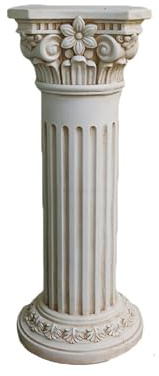 BSKJMMP Columna romana pilar de boda decorativo blanco clásico jardín pedestal para macetas, moldeado por inyección, estatua soporte para interiores y exteriores (32 x 32 x 80 cm)