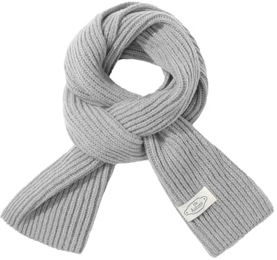 Misfuso Écharpe Tricotée Femme Homme Doux Chaud à Rayures Verticales Cache-col Unisexe Foulard Coupe-vent Pour Hiver Automne Cadeau Noël Gris