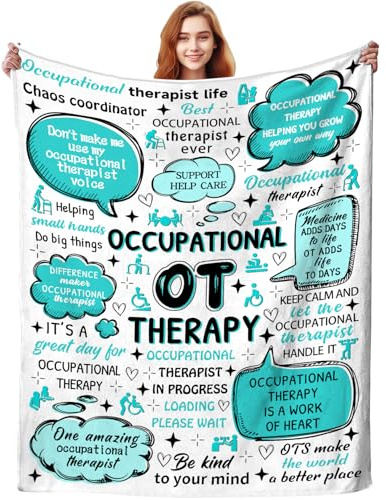 TAPBASE Occupational Therapy Blanket Retirement Gifts for Women,Ot Throw Blankets Best Occupational Therapist Appreciation Gifts for Ot 60x50