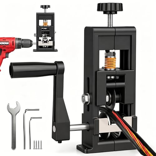Wire Stripper Machine 1–25mm – Manual Cable Stripper Tool with Hand Crank or Drill Powered, Heavy Duty Cable Stripping Machine, Adjustable Blades for Electricians Tools & Recycling