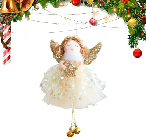 Hozaenwa Anhänger Für Weihnachtsbaum Mit Glocken | Puppe Weihnachtsbaum Deko | Niedlicher Charm Für Zuhause Tür Fenster Winter Holiday Celebration