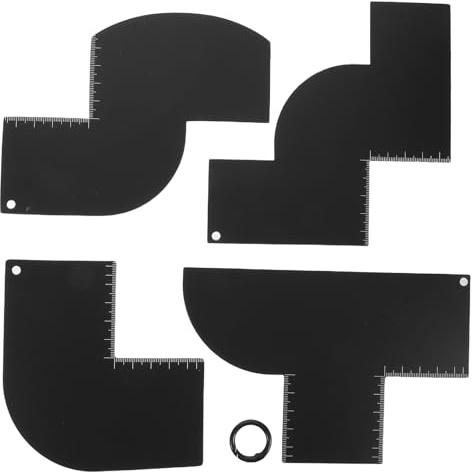 Homoyoyo Professionale per Modellare Capelli e Barba con Righello Misuratore Riutilizzabile Kit Completo per Contorno Capelli Guida Sfumature e Definizione Barba per Uomo