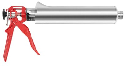 Pistola per malta in acciaio inox, pistola manuale per fughe con 2 ugelli, 1 pistone di ricambio, 1 cucchiaio, spruzzatore per malta, spruzzatore per fughe per piastrelle, decorazione delle fughe