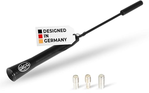 alca® Dachantenne kurz Universal Ersatzstab Aluminium Auto Autoantenne Radio AM/FM schwarz M4 M5 M6 Gewinde Antenne für Autoradio Dach