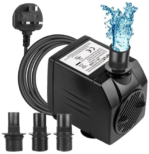 BARST 1100L/H Submersible Water Pump with 1.83m Power Cord & 3 Nozzles | 16W, Adjustable Ultra Quiet for Fountains, Pond, Pool, Aquarium, Fish Tank, Hydroponics, Statuary