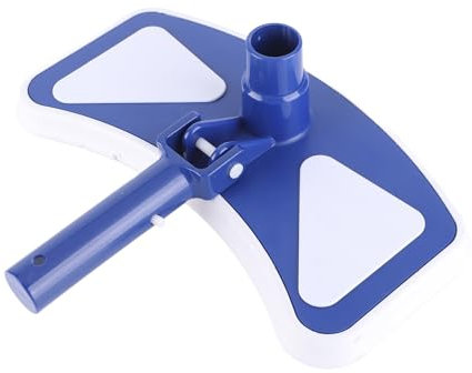 Tête d'aspiration lestée pour piscine avec brosses inférieures en nylon pour piscine, brosse d'aspiration incurvée bleue et blanche pour piscines