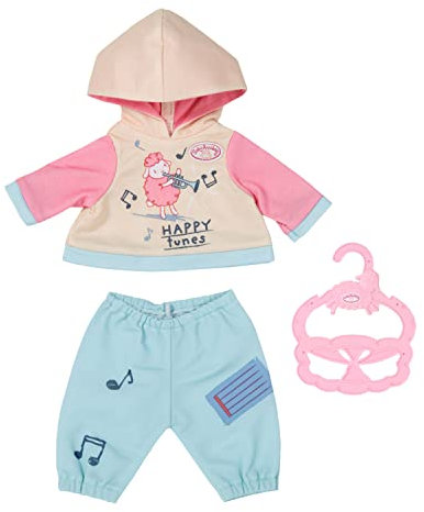 Baby Annabell Little Jogginganzug mit Pullover und Hose in blau, rosa und apricot für 36 cm Puppen, 706565 Zapf Creation