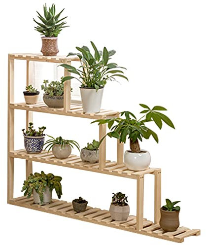 Tiered Pflanzenstandhalter Indoor Outdoor Garden |Blumentreppe Pflanzentreppe Pflanzenregal Blumenregal Blumenbank Aussen Draußen Leiterregal für Innen Außen Dekoratives Fensterbank, lange 100 cm