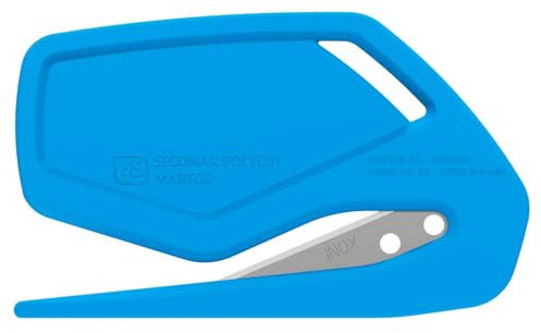 MARTOR 10 x Coltelli di sicurezza, lama nascosta in acciaio inox, SECUMAX POLYCUT, cutter professionale, leggero, plastica, per destrorsi e mancini, certificato GS