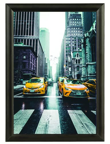 Albyco Folding Frame, Poster Frame, A3 Easy-Click System, 29.7 x 42 cm, Frame Thickness 25 mm, Colour: Black/Metal