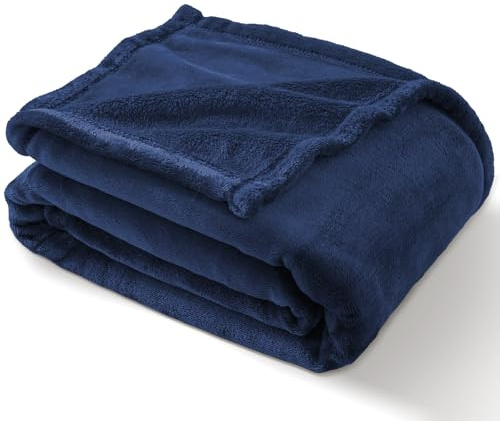 PHF Kuscheldecke Flauschig Fleecedecke 130x150cm - Oeko-Tex Weich Warm Wohndecke, 1PC Decke Blanket für Couch Sofa Bett, Tagesdecken & Kuscheldecken, Sofa überwurfdecke, Marine Blau
