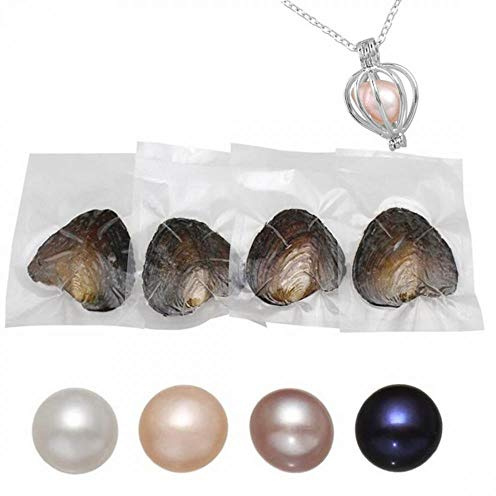 Kiss Me Collana di perle di ostrica naturale con ciondolo in argento da 45,7 cm, regalo per figlia, sorella, madre, amante