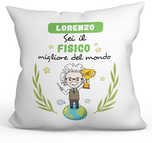 Mugffins Cuscino PERSONALIZZABILE FISICO uomo - In italiano - Sei migliore del mondo - Idee Regali Divertenti Laurea Compleanno - Rivestimento e Imbottitura (40x40 cm). Tatto Cotone