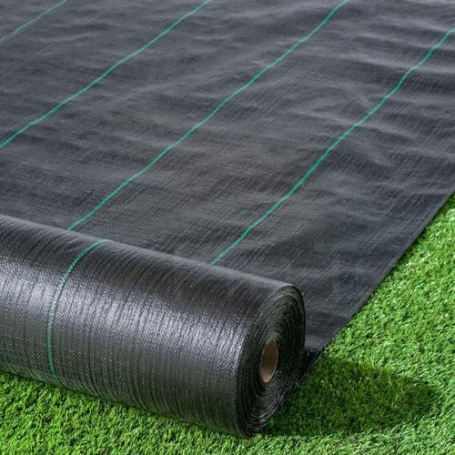 Bond it Weed Stop Membrane Ideal Borders Under Decking Gravel Paths Black Weed Control Cloth Grass Cutter Agriculture Weed Barrier Landscape Fabric Ground Cover Weed Block Garden Mat (2m x 25m)