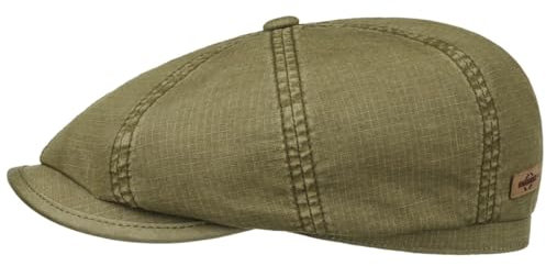 Stetson Hatteras Ripstop Flatcap UV-Schutz 40 Baumwollmischung Damen Herren Ganzjährig Wasserabweisend Oliv M (56-57 cm)