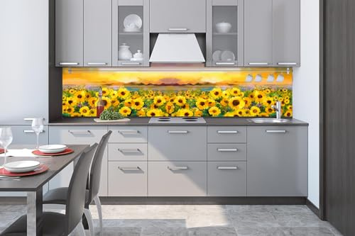 Dimex Küchenrückwand Folie Selbstklebend ÖLGEMÄLDE Sonnenblumen 260 x 60 cm | Klebefolie - Dekofolie - Spritzschutz für Küche | Made in EU