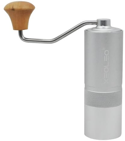 XEOLEO Molinillo de café portátil manual para granos de café, 25 g, máquina de café (plata)