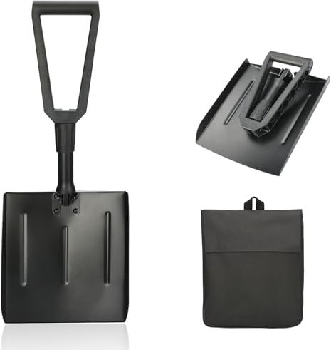 Nutmanel Pala da Neve, Pala da Neve per Auto, Pala da Neve Pieghevole in Alluminio, Pala Neve Regolabile Portatile, con Grande Capacità Perfetta per Auto Guidare, Campeggio, Pupazzo di Neve Play