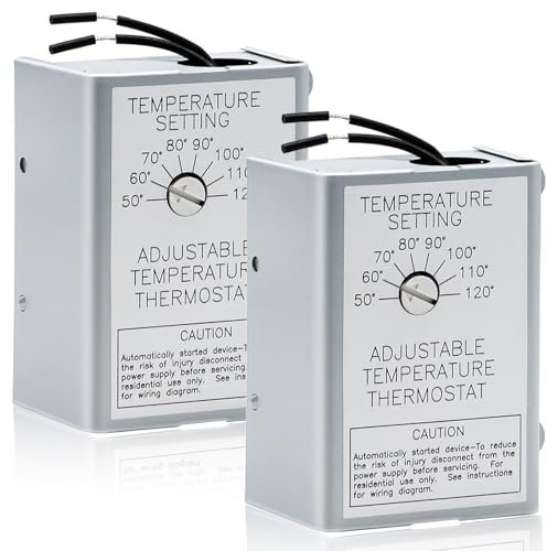 2 Stück 120 V verstellbarer Dachbodenventilator-Thermostatschalter, 10 A, 58033 Einzelgeschwindigkeit, präziser Temperaturregler, Ersatz für Dachbodenventilatoren und Abluftventilatoren, Upgrade