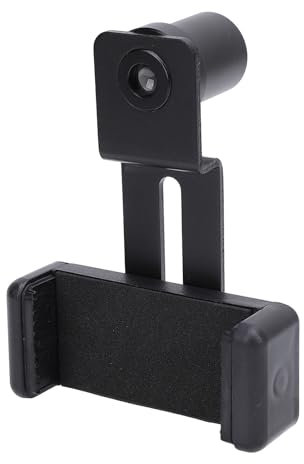 Yanmis Mikroskop-Objektiv-Handy-Adapter, 23,2 mm Okulartubus, Aluminiumlegierung, Schwarz, 12,5-faches Okular, bis zu 500-fache Vergrößerung