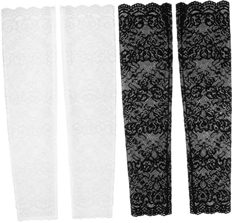 BUGUUYO 2paare Lace Arm Sleeves Für Damen Fingerlose Hochzeitshandschuhe Und -armschoner Für Besondere Anlässe Arm-Schutz Stil Für Teeparty Und Hochzeiten