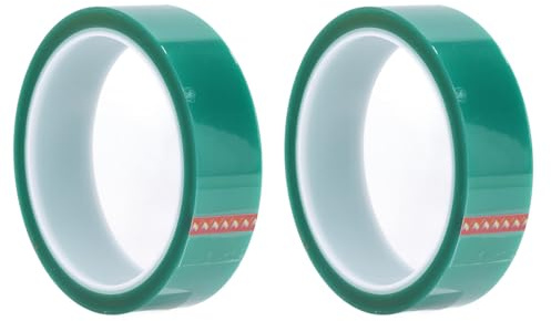 Sorandy 2 Stück Grünes Isolierband, Hochtemperaturband PET, 0,06 Mm Dicke, 25 Mm Breite, 33 Meter Länge, Grünes Transparentes Isolierband Zum Löten, Lackieren, Galvanisieren