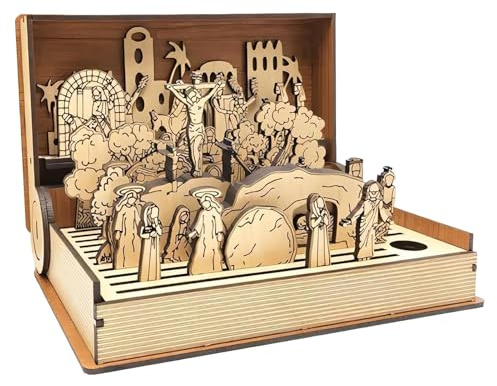 Heilige Woche, Auferstehungsszene, Jesus-Auferstehung, Osterstatue, Eltern-Kind-Interaktion, Bibelstudium, Kunst, saisonale christliche Dekoration für Wohnzimmer und Schlafzimmer, inspirierender