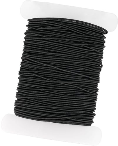 LAJUP 1 Stück Gummiband Für Armbänder, Gummischnur 1 Mm X 20 M, Gummikordel, Perlenschnur Elastische Faden Für DIY Handwerk Schmuckherstellung Halsketten(Schwarz)