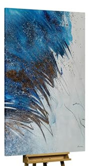 KunstLoft Ölgemälde 'Blue Madness' 120x180cm | Original Handgemalte Gemälde | Abstrakt | Blau und Grau | Leinwand-Bild Ölgemälde einteilig groß | Modernes Kunst Ölbild