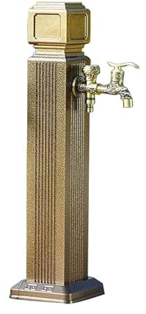 WNYAILLL Fontana in Metallo da Giardino Esterno, Colonna d'Acqua per Il Giardino, con Rubinetto A Doppia Uscita E Tubo Interno in Acciaio Inox, per Esterno Casa Giardino(65cm/25.6in)