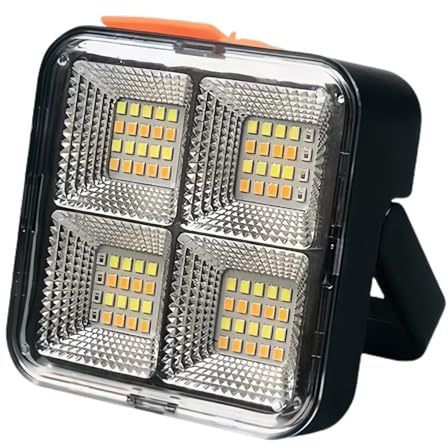 Mini Solar Rechargeable Multifunctional Searchlight, Outdoor Portable LED Floodlight with Magnetic Suction USB Camping 3‑Mode Waterproof Lantern (Black)