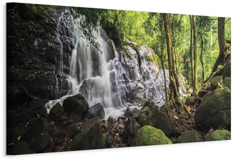 murando - Akustikbild Akustikbild Grüner Bach, 150x50 cm, 1-teilig, Büro | Verbessert Raumakustik, reduziert Hall, ideal fürs Büro oder Wohnzimmer, hochwertige Verarbeitung, schnelle Montage, stilvoll