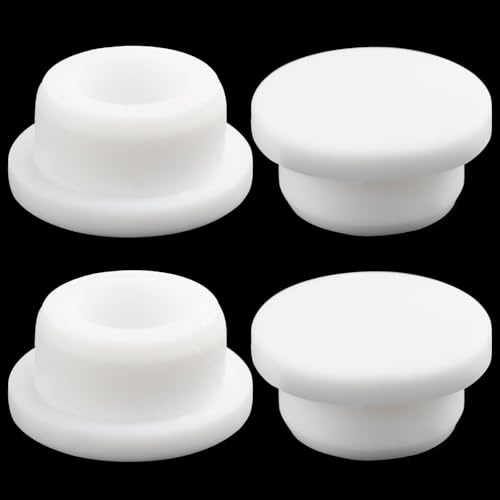 4 Pack Rubber Sink Overflow Cap,Sink Overflow Hole Cover Reusable Drain Insert Plug Round Caps,Kitchen Bathroom Basin Trim Rubber Material (White)
