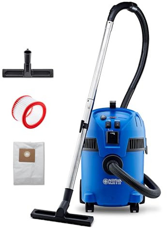 Nilfisk Multi II 22L T Wet and Dry Vacuum Cleaner - Garden Outdoor Hoover - Home & Car Interiors (1400 W)
