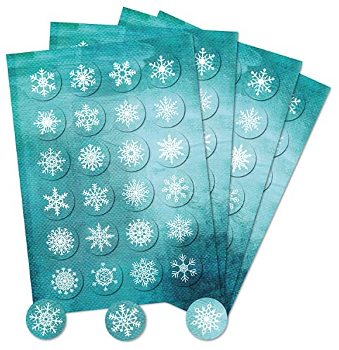 96 Weihnachts Sticker weiß grün neutral rund 4 cm Geschenkaufkleber weihnachtlich hochwertiger Druck Logbuch-Verlag