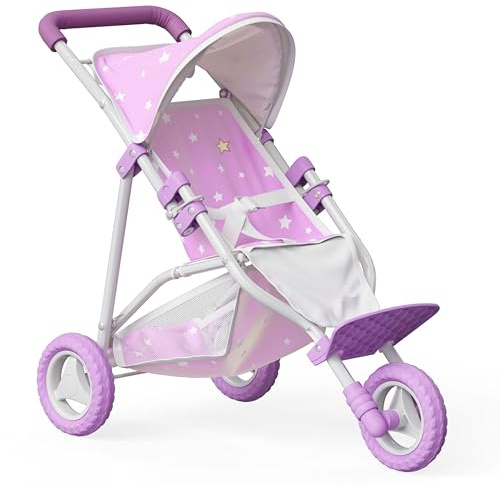 Cochecito de Muñecas Juegete Carrito de Bebé Púrpura de Olivias World OL-00006