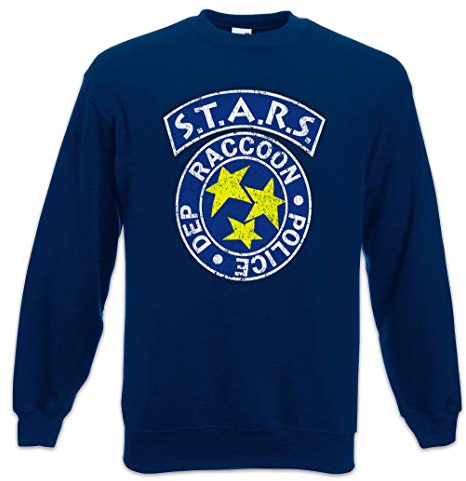 Urban Backwoods Vintage S.T.A.R.S. Logo Sweatshirt Pullover Blau Größe XL