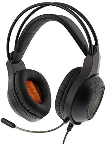 DELTACO Casque Gamer PC PS4 Switch Xbox One (Adaptateur Inclus), Micro, LED Via USB, Bandeau Confortable, Diaphragme 40mm Réduction Bruit, Stereo, Molette Volume Écouteur, Jack 3,5mm, Garantie 5 Ans