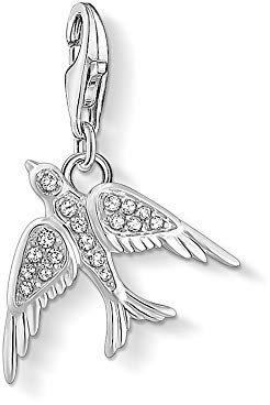 THOMAS SABO Damen Charm-Anhänger Schmetterling weiße Steine Charm Club 925 Sterlingsilber 1862-051-14