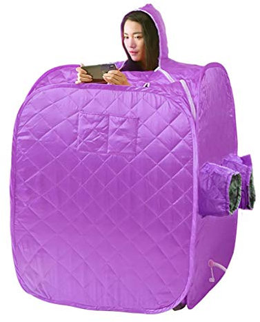 Sauna steamer,lazy spa, Portable Steam Home Sauna Steamer,Lightweight Sauna Tent,Full Body Spa for Weight Loss Detox Therapy - 1-9 gears can be adjusted (Color : Red, Size : Individual)