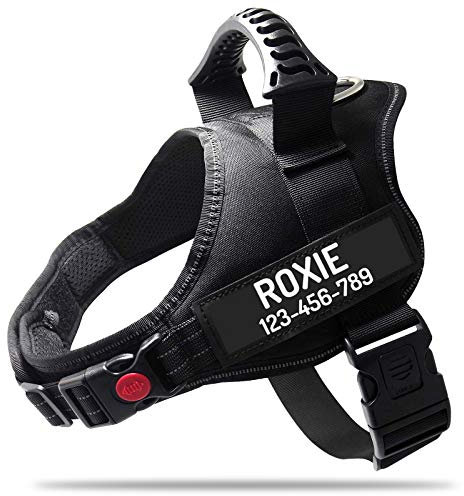 PawPawify Hundegeschirr gegen Ziehen, mit personalisierbarem Namen und Telefonnummer, strapazierfähig, verhindert Zerren, Ziehen oder Würgen, für Training und Spazierengehen