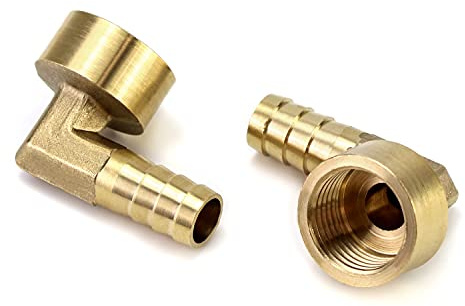 QWORK Codo de 90 Grados Acople de Latón,12mm x G1/2, 2 Piezas