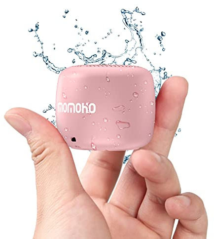Kleinster Wasserdichter Tragbarer Bluetooth-Lautsprecher Mini Lautsprecher Kabelloser Lautsprecher Kurz Design IPX7 TF-Karte Spielunterstützung für Outdoor, Dusche, Party, Wandern (Rosa）