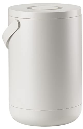 Zone Denmark Circular Soptunna – Elegant Avfallshink Med Klicklock För Kök Eller Kontor – Tillverkad I ABS Och Metall – 22 liter – 44 x 28 cm – Varmgrå