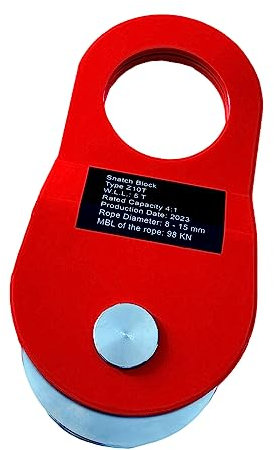 Desert Fox Winch Umlenkrolle für Stahl- & Kunststoffseile - 10 Tonnen Tragkraft - Seilrolle zum Bergen - Forstseilrolle - Riemenscheibe für Seilwinde