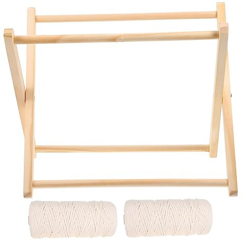 Cabilock Holzheimwebregal Mit Baumwollschnur Zum Gestalten Von Boho-Stil Regalen Für DIY-projekte Langlebig Und Sicher Für Gebrauch