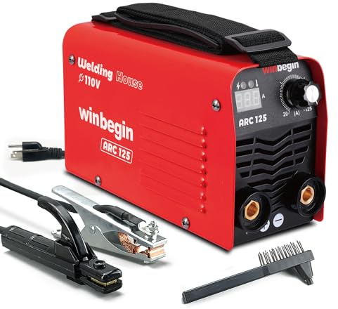 Winbegin Actual 125A 110V Stick Welder, 1/8 rod 125A heavy duty 100% welding machine super Mini arc welder,generator friendly Digital Display 6013 7018 6010 6011works