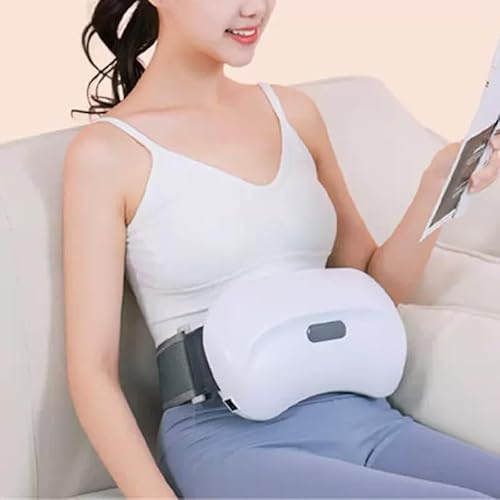 SanGin Bauchmassagegerät, Bauchknetmaschine, Vibrationsheizgerät, Großflächige Massage, Konstante Temperatur heiße Kompresse, wiederaufladbar,Weiß