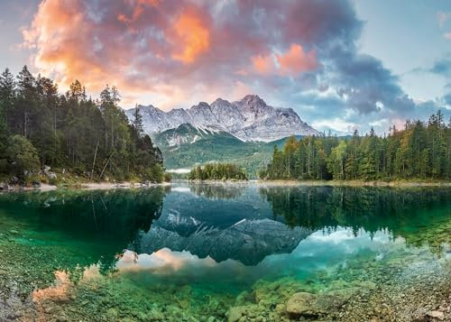 Ravensburger - Puzzle Paysage 1000 pièces - Puzzle Nature - Lac Eibsee, Allemagne - Dès 14 Ans - 12000358
